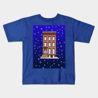 Winter Snowflake Brooklyn Brownstone Kids T-Shirt